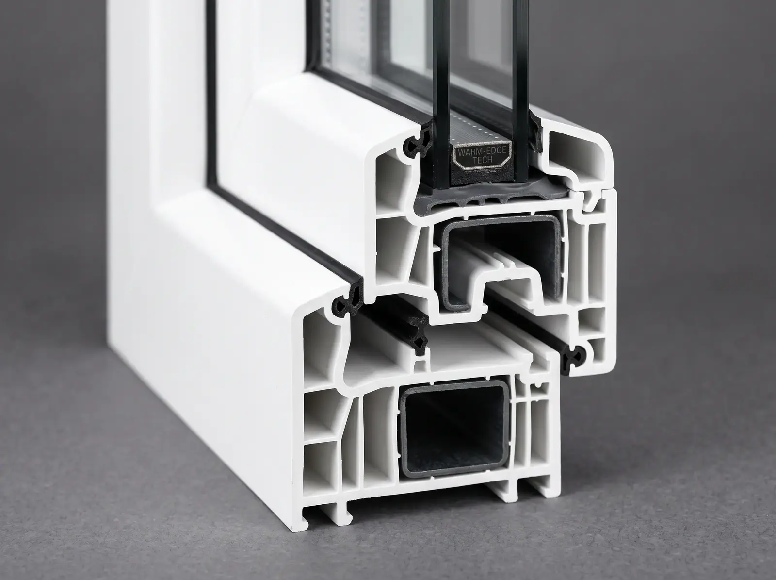 Sezione del profilo PVC: camere di isolamento e guarnizioni